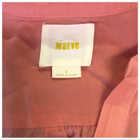 Anthropologie Size 4 Maeve Peach Flowy Blouse Top - Picture 5 of 7